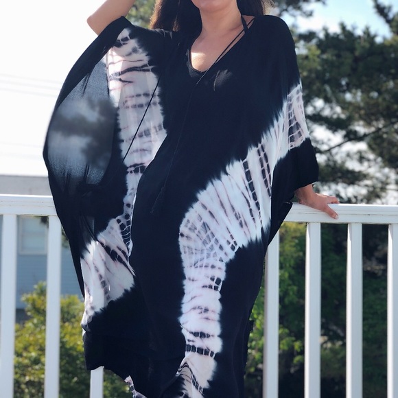 🆕Shana Tie Dye Kimono Beach Cape Cover Up - Picture 8 of 8